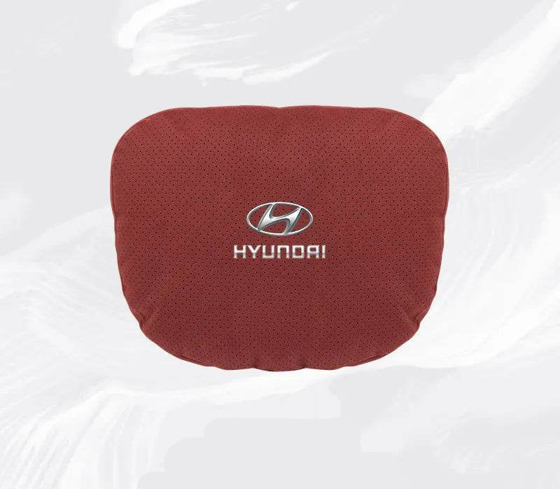 Hyundai Breathable Suede Neck Pillow for Accent, Elantra, Tucson, Sonata, Kona & More - headrest 1pc white
