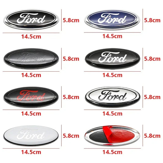 Ford 14.5cm Metal Front Grille & Trunk Logo Badge Emblem - A