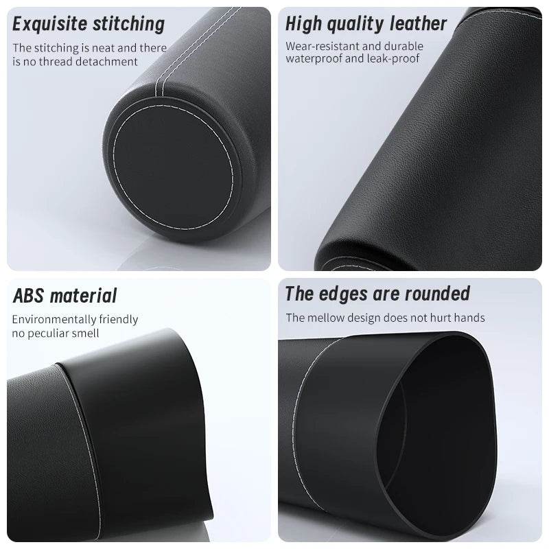 Mini Leather Car Trash Can – Waterproof Dust Bin & Storage Box, Colorful Design - Dark brown