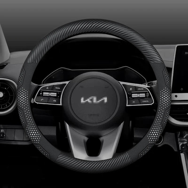 Kia Carbon Fiber Suede Steering Wheel Cover