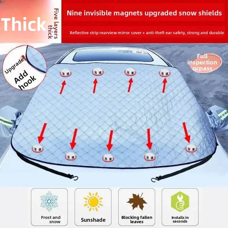 Magnetic Windshield Snowproof Cover – Sun Protection & Anti-Freezing - 9 magnetic - Small