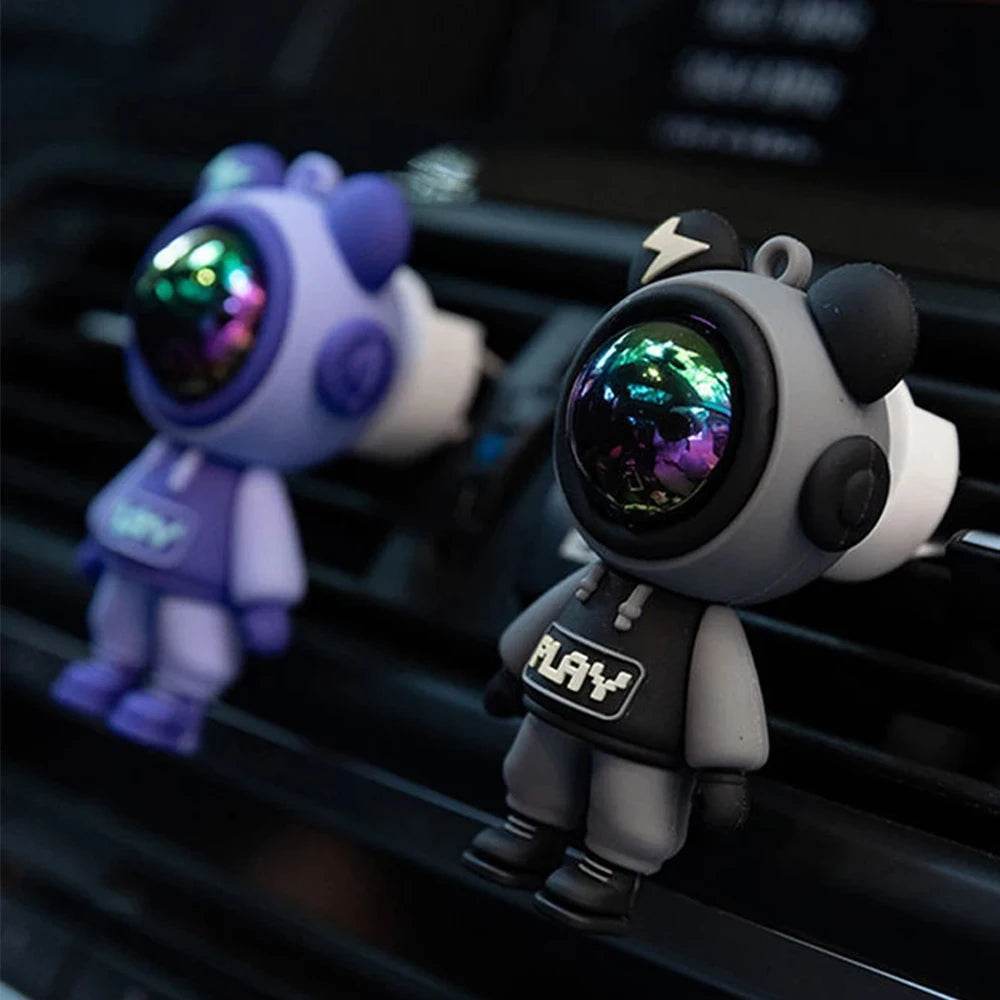 Astronaut Car Air Vent Perfume Clip – Cartoon Air Freshener & Aromatherapy Interior Decoration - Red