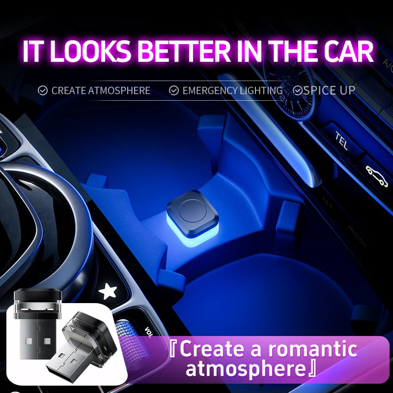 New USB Car Interior Ambient Atmosphere Light LED Signal Lights Auto Reading Lamp Decorations Night Lights Interior Accessories - Carmoods