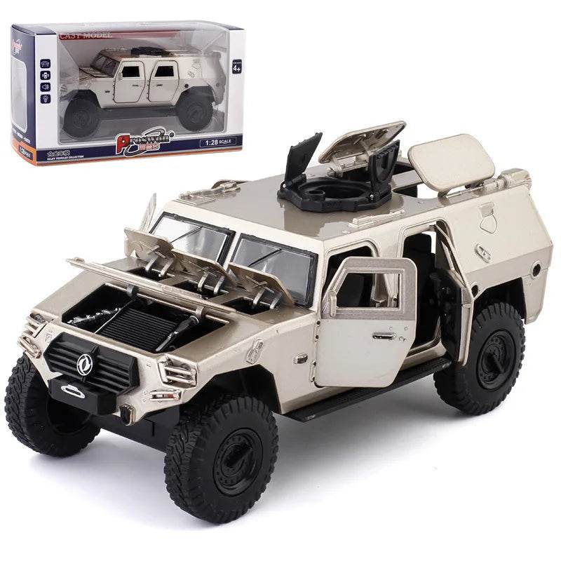Military Diecast Car Model – Tactical Vehicle with LED & Sound - Gold