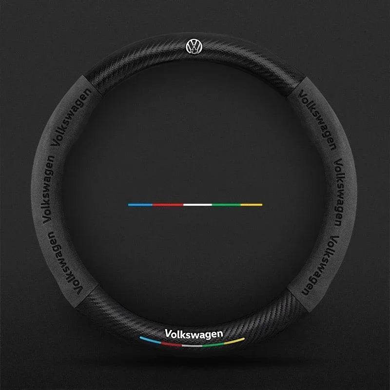 Volkswagen Leather Steering Wheel Cover - O-Black