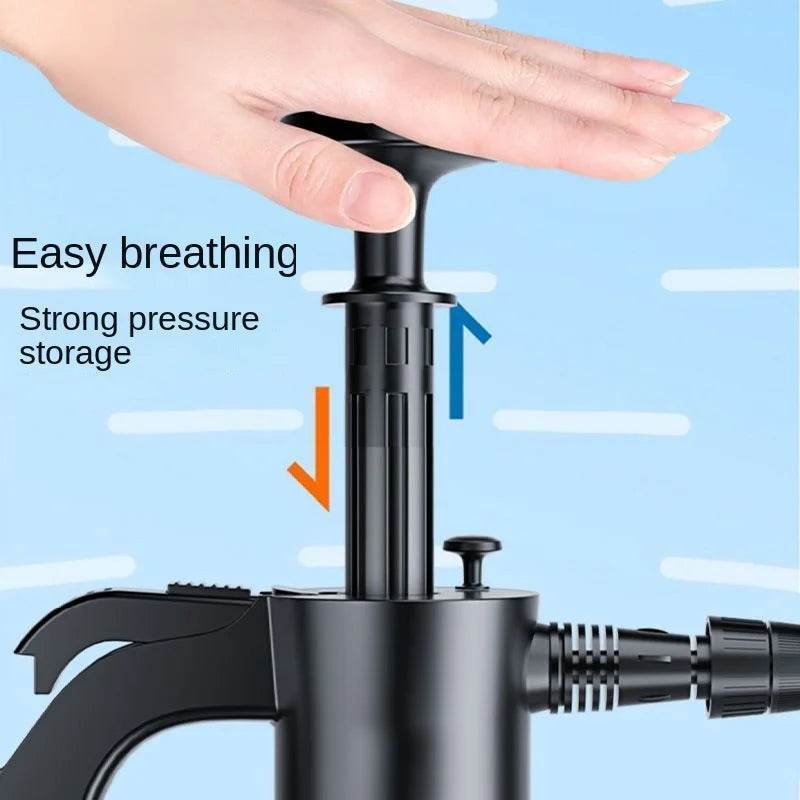 2L Hand Pump Foam Sprayer – Manual Snow Foam Cannon with 3 Nozzles - Black