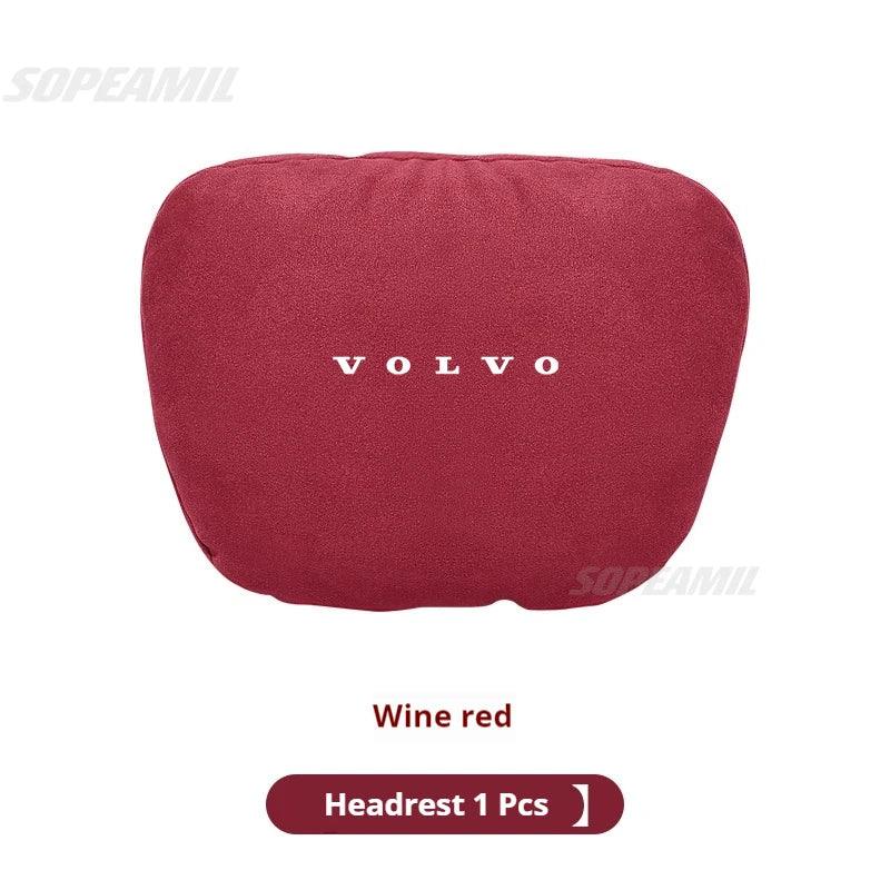 Volvo Car Headrest & Lumbar Support Pillow - Red Headrest