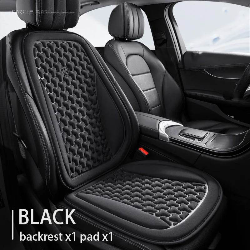 Summer Ice Silk Car Seat 3D Cushion - Black Set