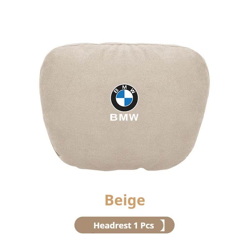 BMW Suede Neck Pillow & Lumbar Cushion - Beige Neck Pillow