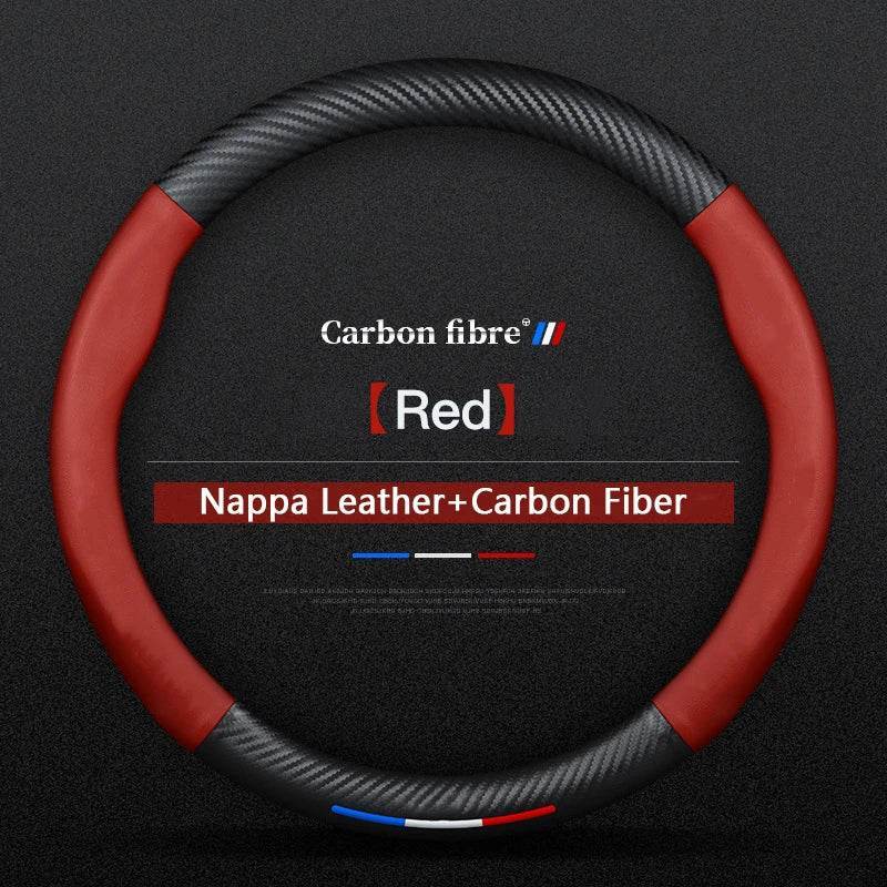 Honda Carbon Fiber Steering Wheel Cover - Red
