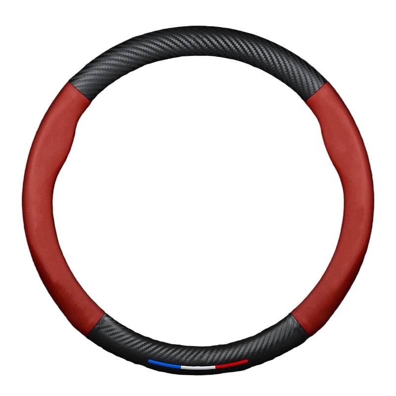 Mazda Carbon Fiber & Leather Steering Wheel Cover - Red