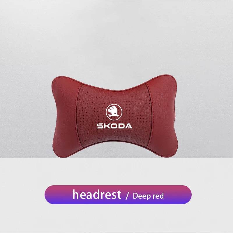 Car Seat Neck Pillow for Skoda – Compatible with Octavia, Superb, Rapid, Kodiaq, Karoq, Fabia, Kamiq & More -