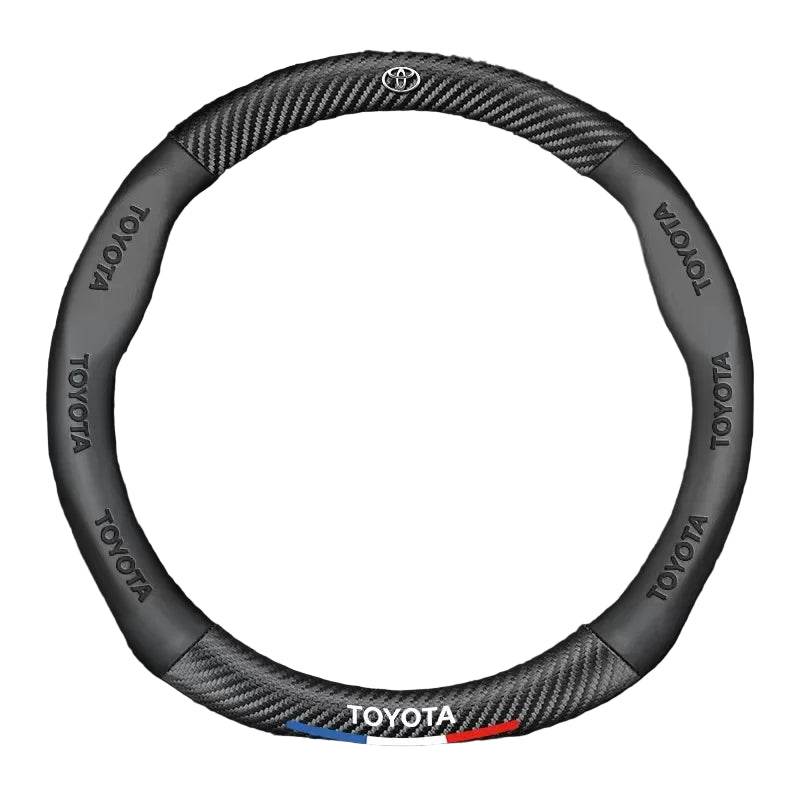 Toyota Carbon Fiber Steering Wheel Cover - Black Round Type