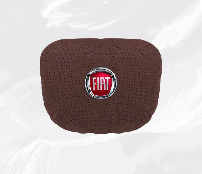 Suede Car Neck Pillow for FIAT 500, Ducato, Panda, Abarth & More – Ergonomic Headrest - headrest 1pc brown