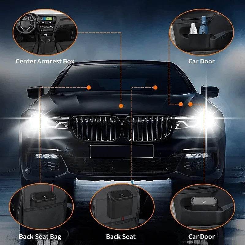 Leak-Proof Car Trash Can with Lid – Includes 60 Garbage Bags - 1pcs garbage bag