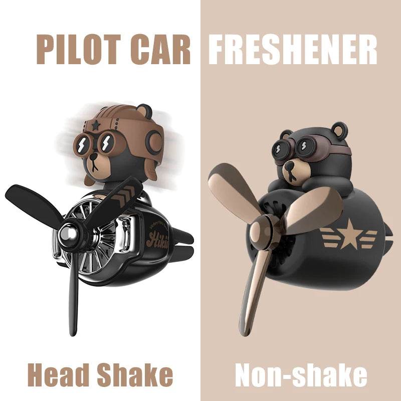 Pilot Bear Car Air Freshener – Rotating Vent Clip Diffuser - BEAR