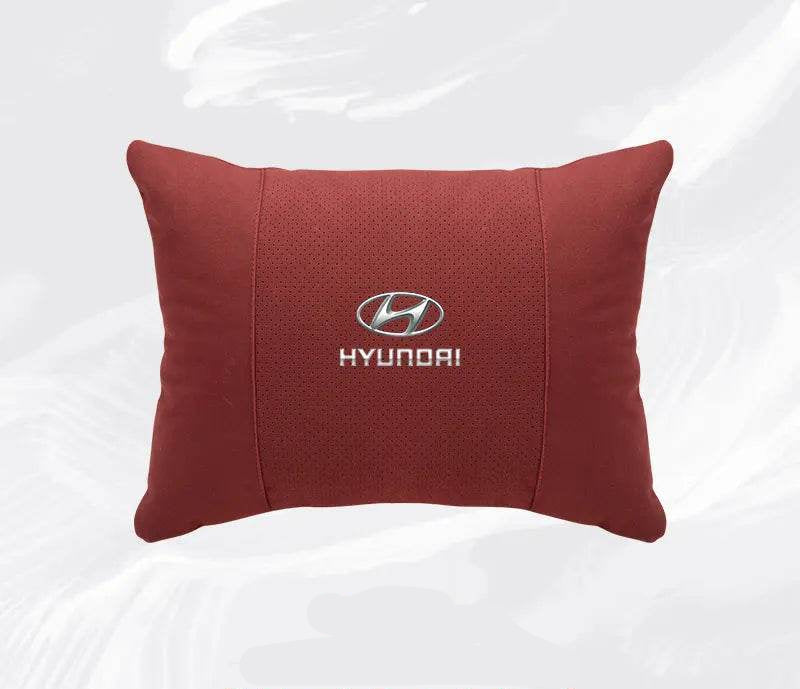 Hyundai Breathable Suede Neck Pillow for Accent, Elantra, Tucson, Sonata, Kona & More - headrest 1pc white