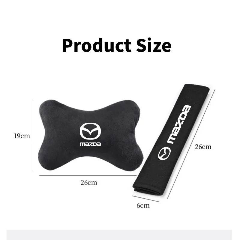 Mazda Neck Pillow and Seat Belt Pad - Black