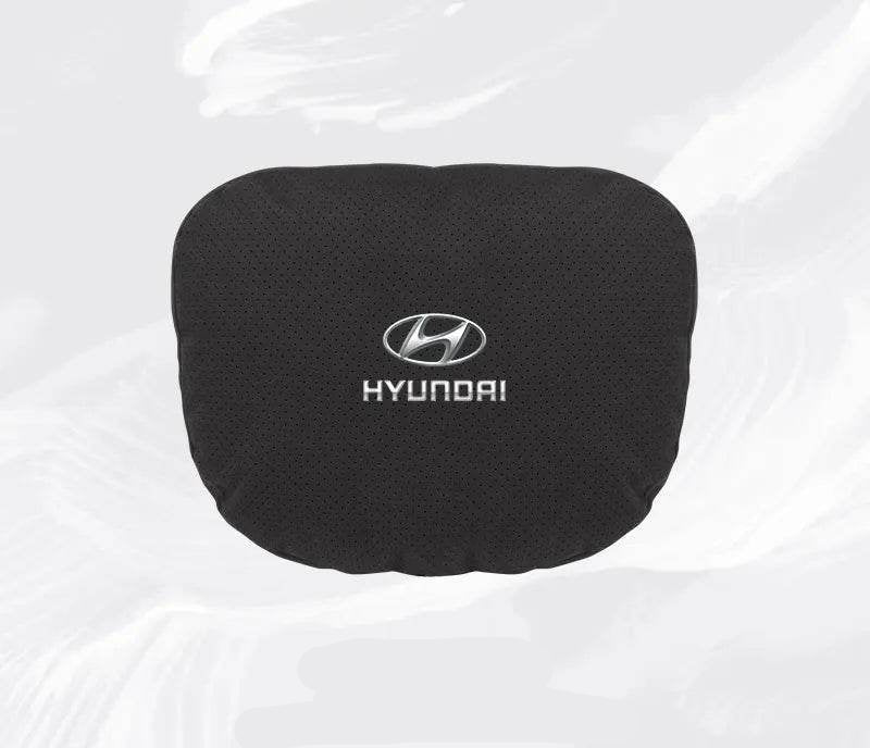 Hyundai Breathable Suede Neck Pillow for Accent, Elantra, Tucson, Sonata, Kona & More - headrest 1pc white