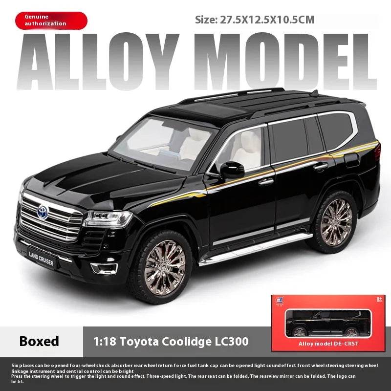 Mini Toyota Land Cruiser LC300 – Alloy Diecast SUV Model Car - Black