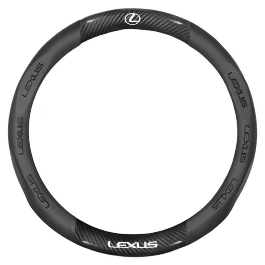 Lexus F SPORT Carbon Fiber Leather Steering Wheel Cover - Leather Black
