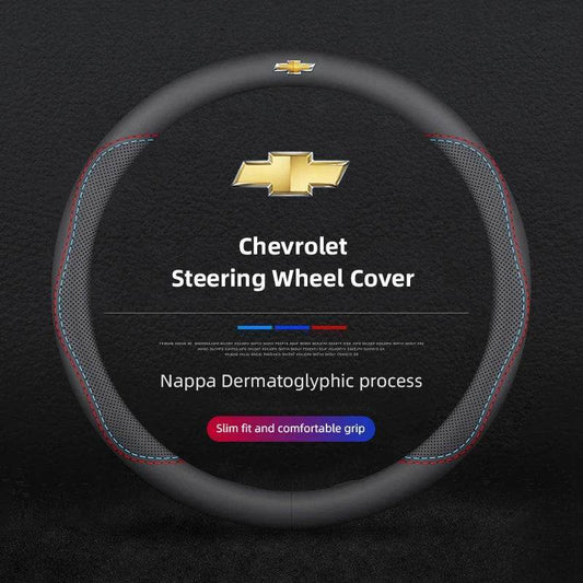 Chevrolet Leather Steering Wheel Cover - Two Tone Type-D