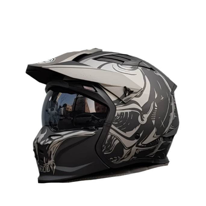 ORZ Vintage Warrior Motorcycle Helmet – Full & Half Helmet for Cruising & Motocross - 1