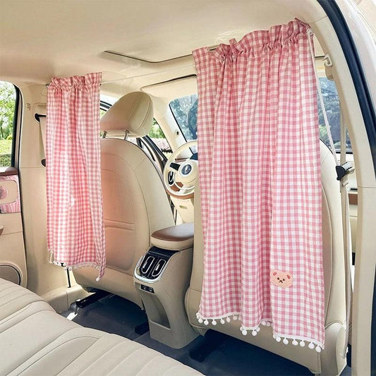 Universal Car Privacy Curtains Rear Seat Divider Blackout Sun Shades