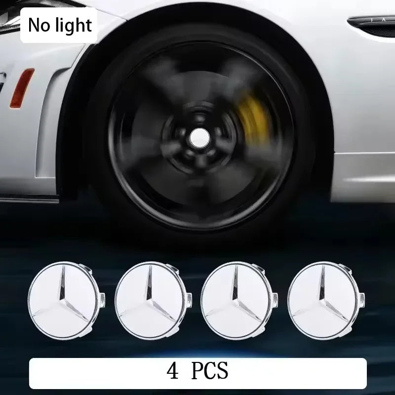 Mercedes Benz LED Hub Light Wheel Caps - Premium Car Accessories - Sliver