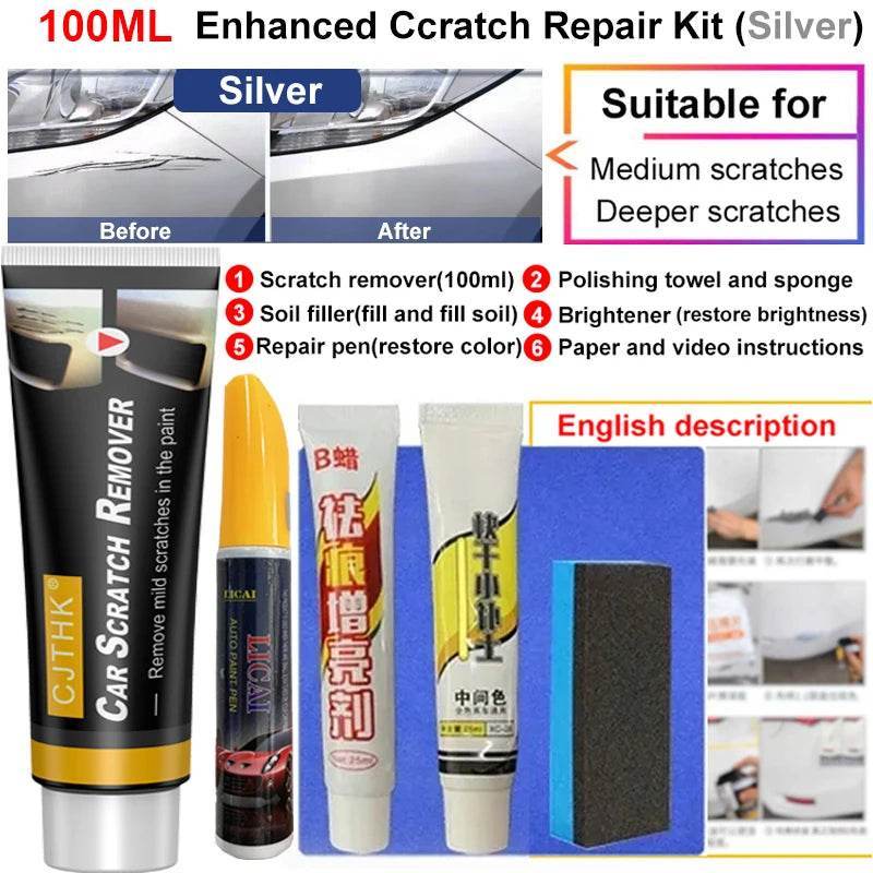 Car Scratch Remover & Paint Repair Compound – Swirl Remover & Polishing Wax for Auto Body Care - 100ml Silver repair