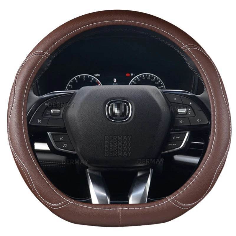 Changan Sports Microfiber Leather Steering Wheel Cover - C- Coffee