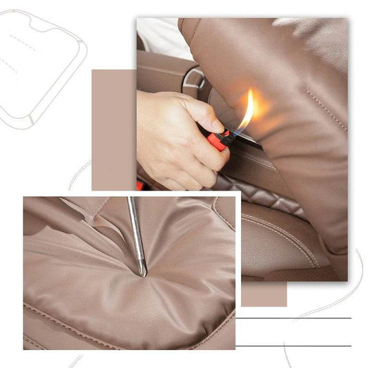 Car Seat Cushion – Leather, Waist Support, Four Seasons Protector - 1PC Brown Seat