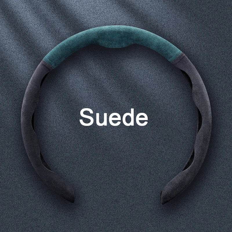 Premium Car Steering Wheel Cover – Universal 36-38cm - Black green