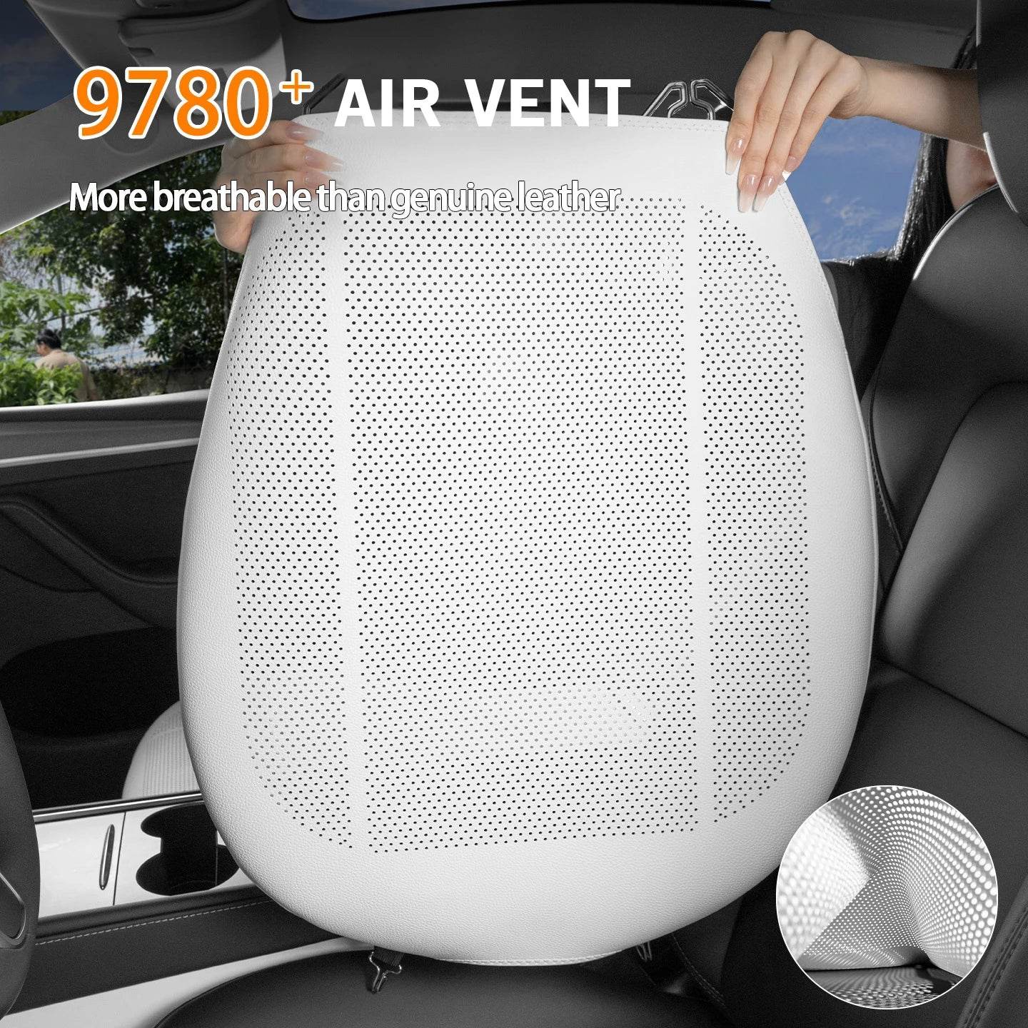 Tesla Car Seat Cushions - 2PC White Front