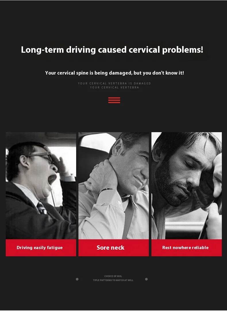 Mercedes Benz Neck Pillow & Lumbar Support Cushion - Cognac Neck Pillow