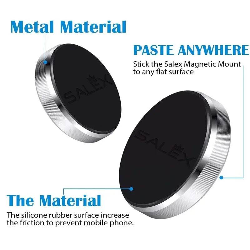 Magnetic Car Phone Holder – Universal Dashboard & Wall Mount Stand for iPhone, Samsung, Xiaomi, Huawei & More - Black
