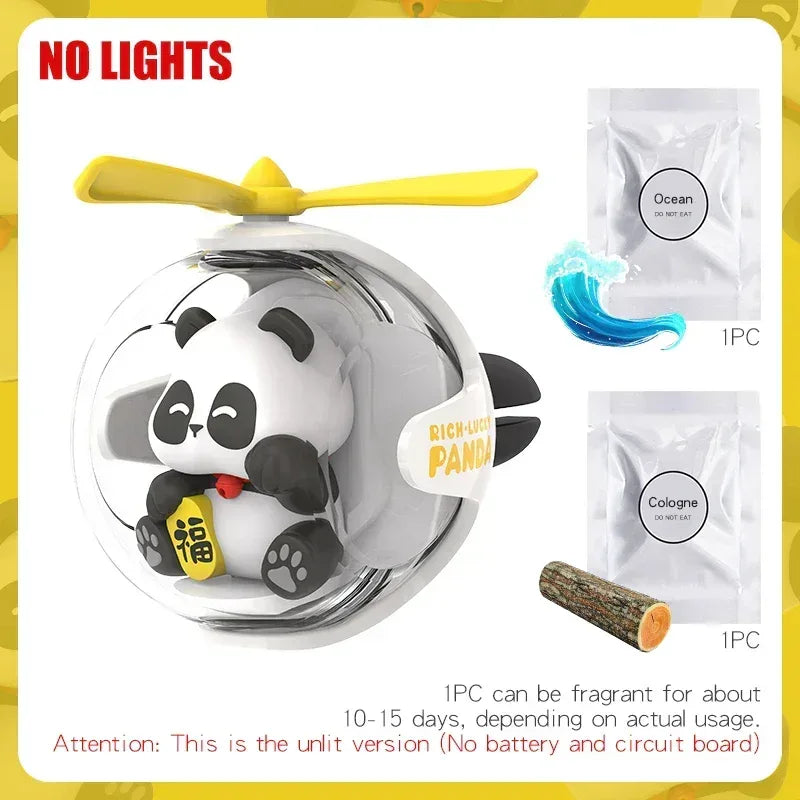 Helicopter Propeller Car Air Freshener Vent Clip Diffuser - Panda Unlit