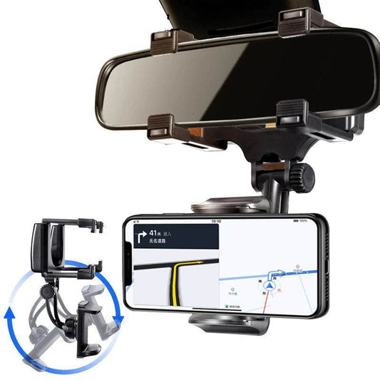 Rearview Mirror Phone Holder – 360° Adjustable -