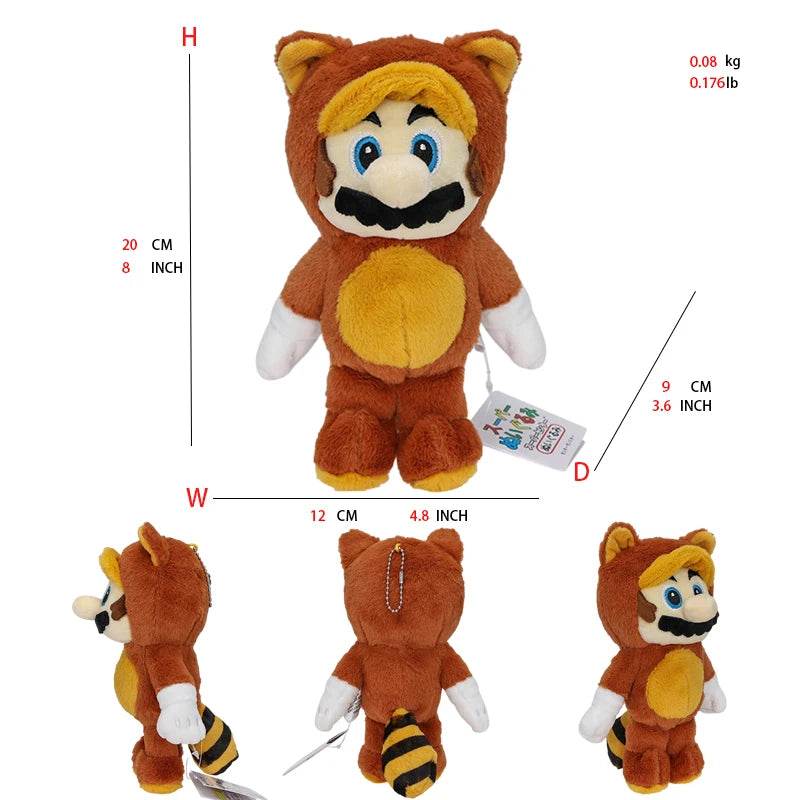 Super Mario Plush Toys – Mario, Luigi, Yoshi, Peach & More - Mario raccoon
