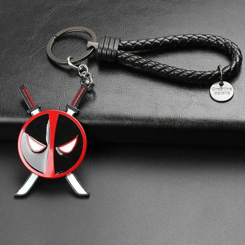 Marvel Avengers Deadpool Captain America Shield Keychain Rotate Relieve Anxiety Toy Keyring Car Bag Key Holder Accessories Gift - si shi 1