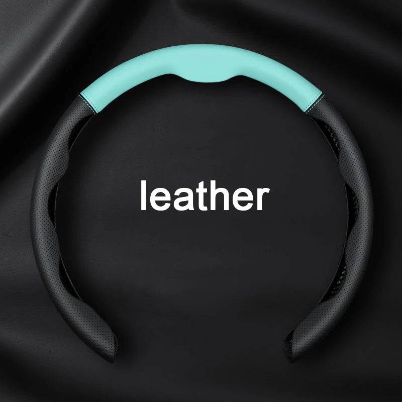 Premium Car Steering Wheel Cover – Universal 36-38cm - Black Blue