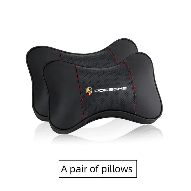Porsche Cayenne Panamera Macan 911 718 Cayman 918 Pajun Car Headrest Neck Pillow Seat Belt Shoulder Protection Pad Accessory