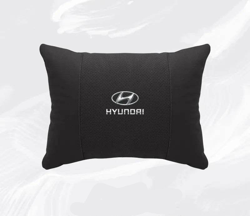 Hyundai Breathable Suede Neck Pillow for Accent, Elantra, Tucson, Sonata, Kona & More - headrest 1pc white