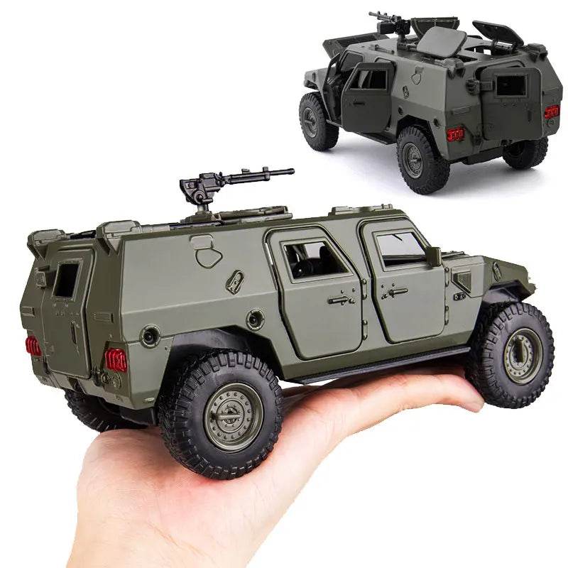 Military Diecast Car Model – Tactical Vehicle with LED & Sound - Gold