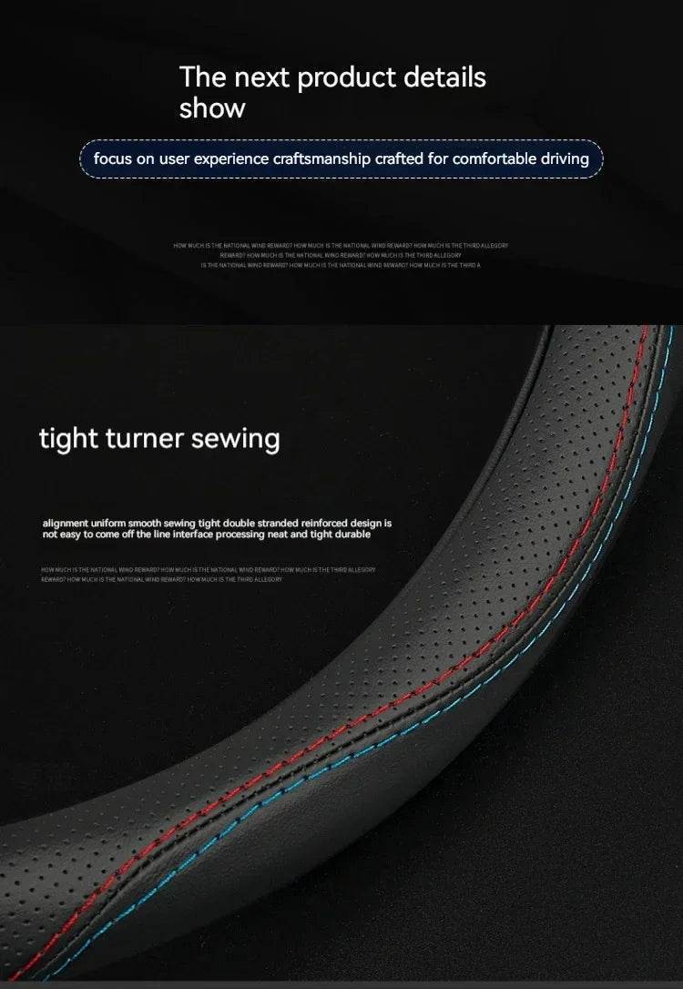 Changan Leather Steering Wheel Cover - D Style 2 black