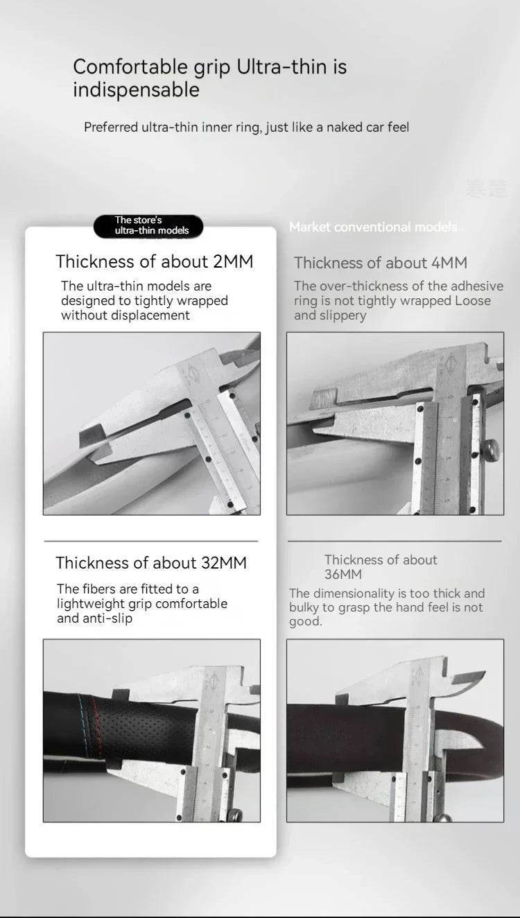 Changan Leather Steering Wheel Cover - D Style 2 black