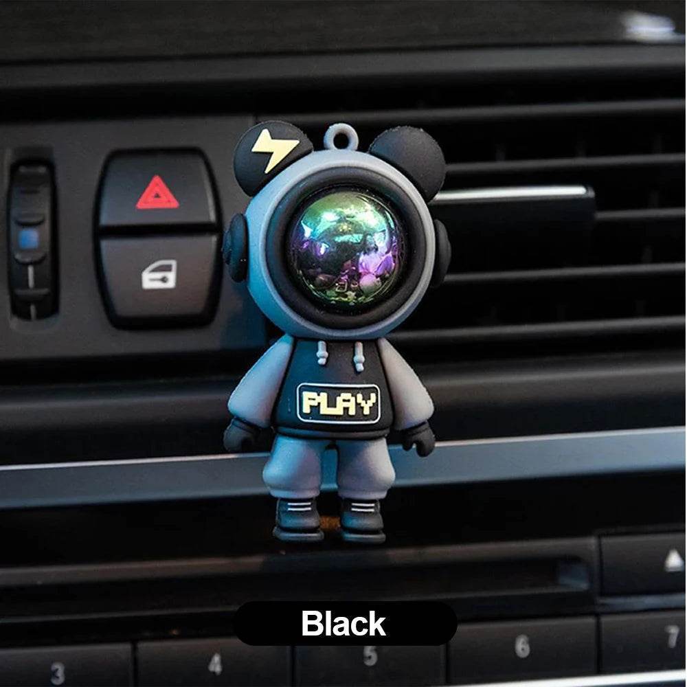 Astronaut Car Air Vent Perfume Clip – Cartoon Air Freshener & Aromatherapy Interior Decoration - Red