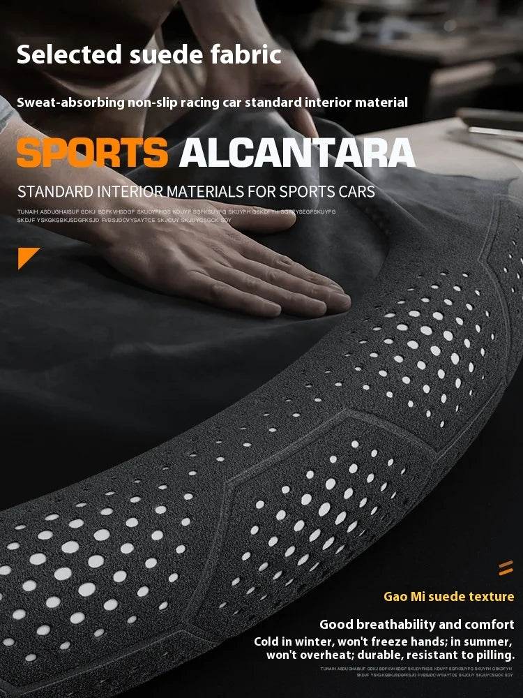 Cadillac Steering Wheel Cover - Leather White