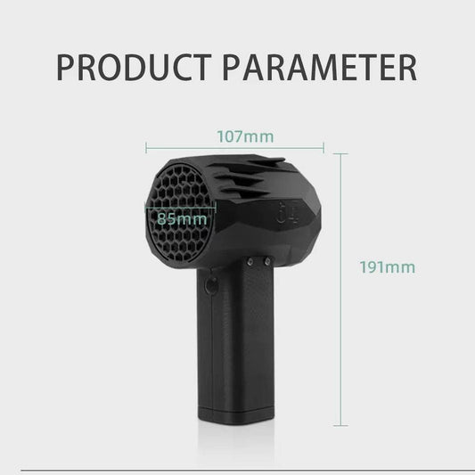 Turbo Car Blower Fan – Handheld High-Power Brushless Motor - Black