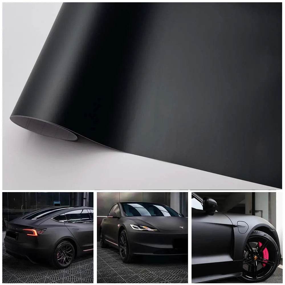 Matte Black Car Vinyl Wrap - 10X152 CM
